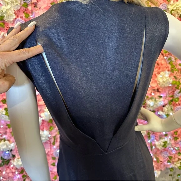 Ports 1961 Blue Cut Out Sheath Midi Dress - Picture 4 of 9